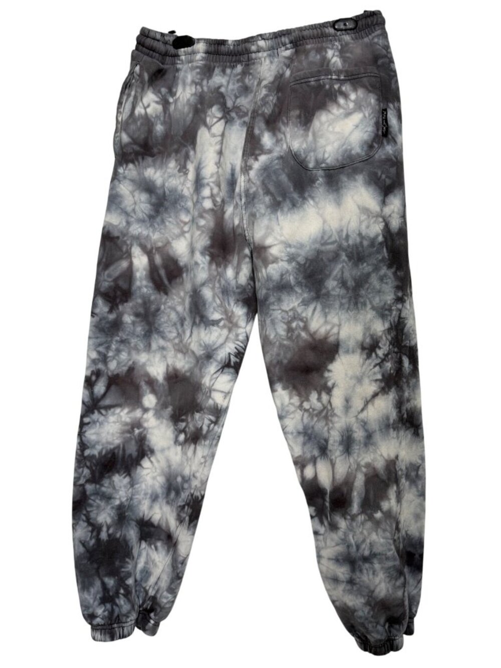 Maui And Sons Tie-Dye Jogger Sweatpants Black White Cotton Blend Drawstring XL - Picture 3 of 7